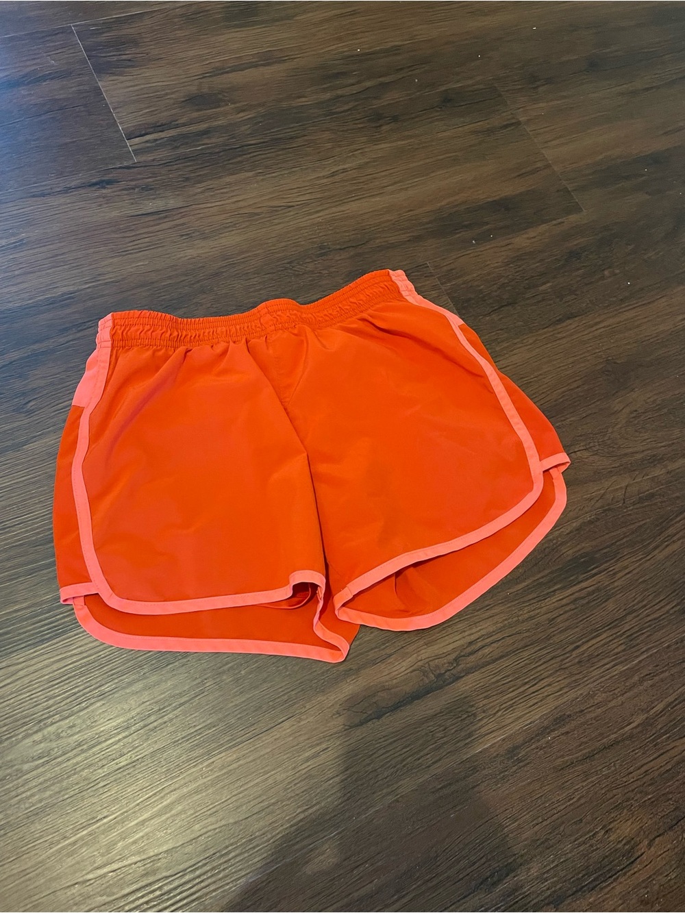 Women's Bright Orange Athletic Shorts with Contrast Trim